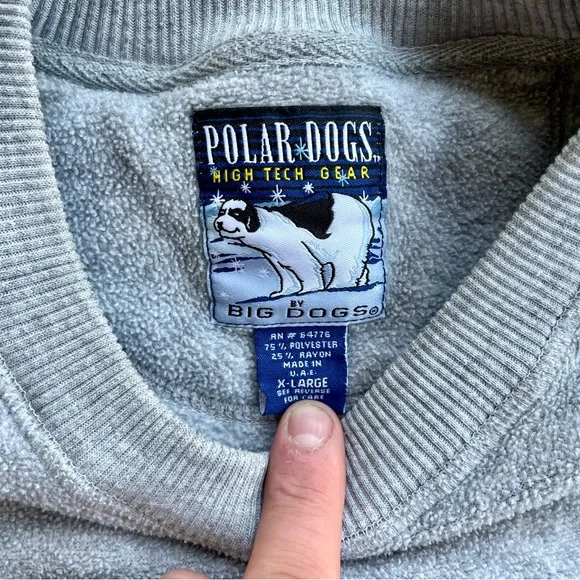 Vintage BIG DOGS Bite Me Fleece Crewneck XL - Picture 4 of 4